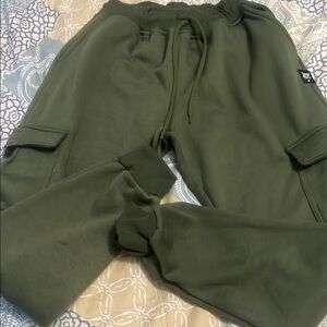 Kids Olive Cargo Jogger Pants